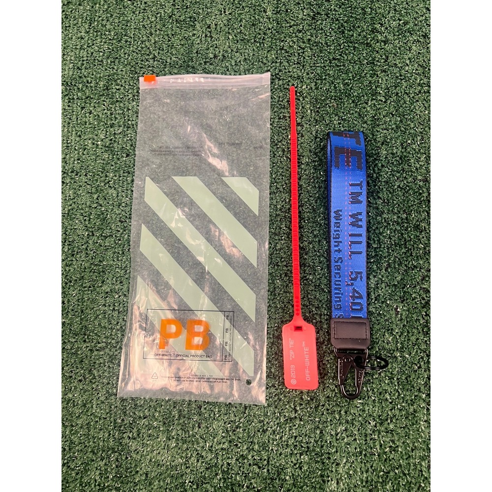 Off- White Industrial Lanyard Wristlet Blue Keychain NWT